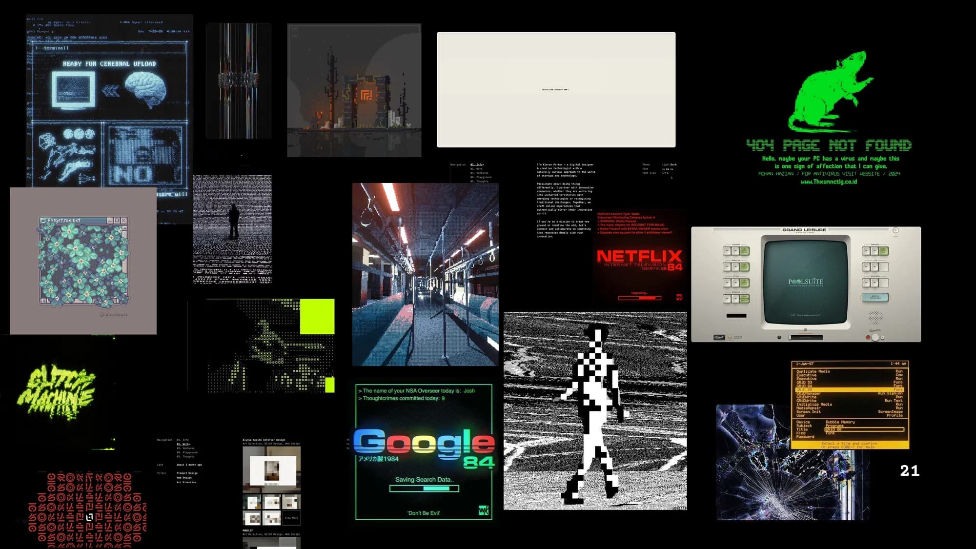 Moodboard de l'interface back, inspirations développeurs