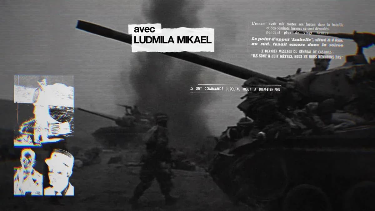 Avec Ludmila Mikael, sur un char en action