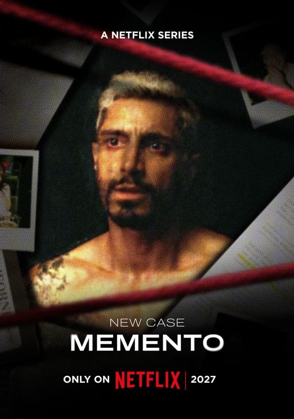 L'affiche de la série : New Case — Memento, only on Netflix, 2027
