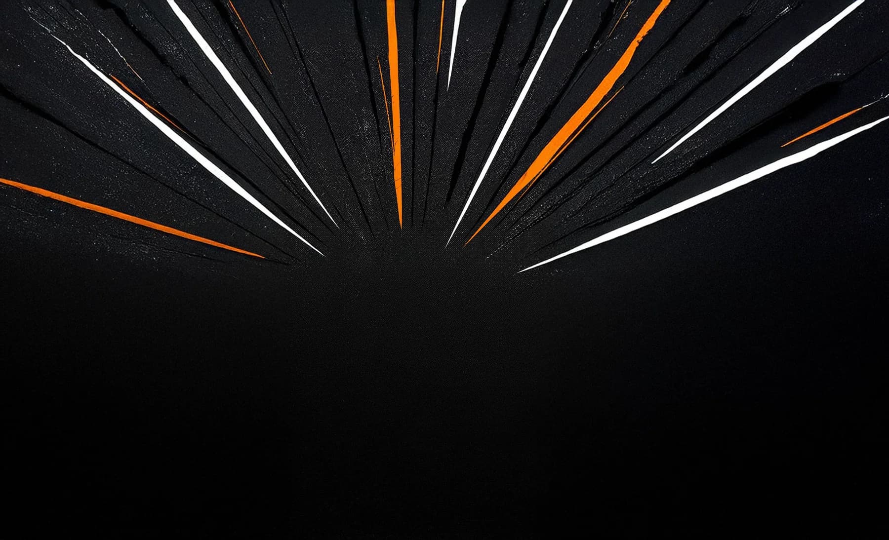Un fond noir strié de traits orange et blancs